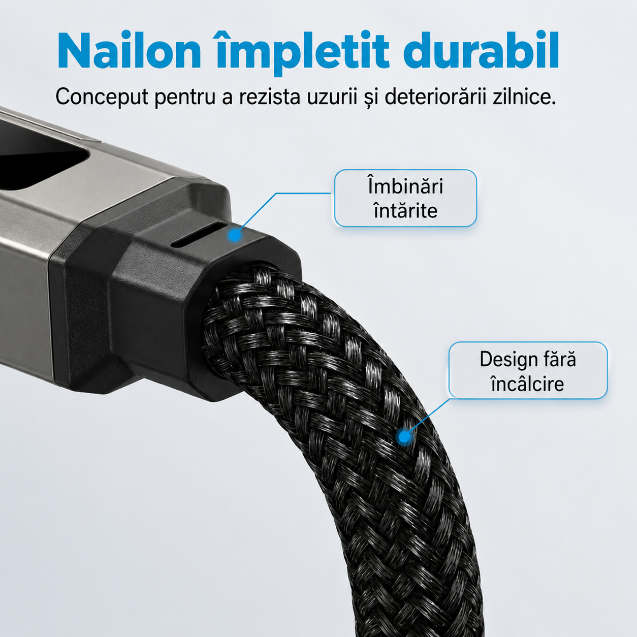 Cablu Multifuncțional 4 în 1 cu Afișaj Digital și Încărcare Rapidă
